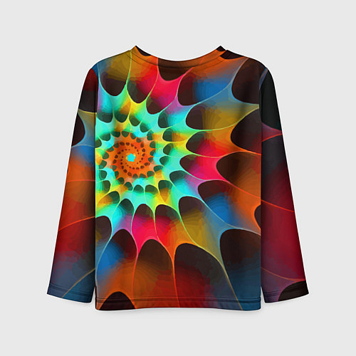 Детский лонгслив Красочная неоновая спираль Colorful neon spiral / 3D-принт – фото 2
