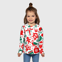 Лонгслив детский ПРАЗДНИЧНЫЕ НОВОГОДНИЕ ПОДАРКИ, цвет: 3D-принт — фото 2