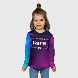 Лонгслив детский Free Fire Gaming Champion: рамка с лого и джойстик, цвет: 3D-принт — фото 2
