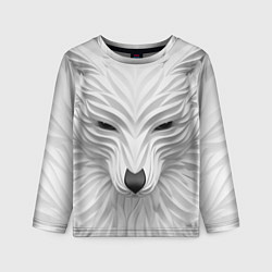 Лонгслив детский Волк - белый, цвет: 3D-принт