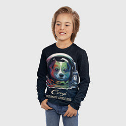 Лонгслив детский Корги Космонавт Corgi Space Dog, цвет: 3D-принт — фото 2