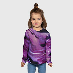 Лонгслив детский Фиолетовая текстура, цвет: 3D-принт — фото 2