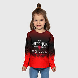 Лонгслив детский Witcher blood, цвет: 3D-принт — фото 2