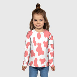 Лонгслив детский Розовая корова, цвет: 3D-принт — фото 2
