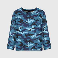 Детский лонгслив Камуфляж Тёмно-Синий Camouflage Dark-Blue