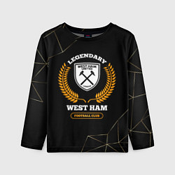 Лонгслив детский Лого West Ham и надпись Legendary Football Club на, цвет: 3D-принт