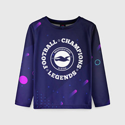 Лонгслив детский Символ Brighton и круглая надпись Football Legends, цвет: 3D-принт