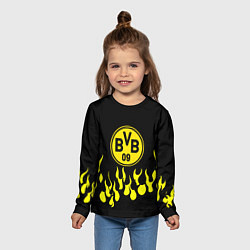 Лонгслив детский Borussia пламя, цвет: 3D-принт — фото 2