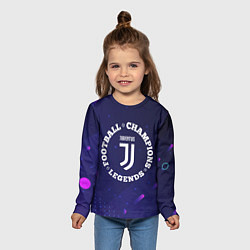 Лонгслив детский Символ Juventus и круглая надпись Football Legends, цвет: 3D-принт — фото 2
