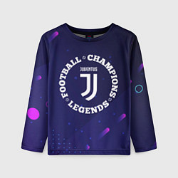 Лонгслив детский Символ Juventus и круглая надпись Football Legends, цвет: 3D-принт