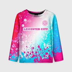 Лонгслив детский Leicester City Neon Gradient, цвет: 3D-принт