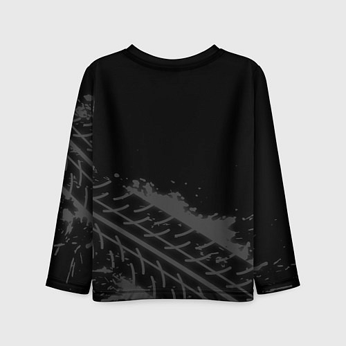 Детский лонгслив Dongfeng Speed на темном фоне со следами шин / 3D-принт – фото 2