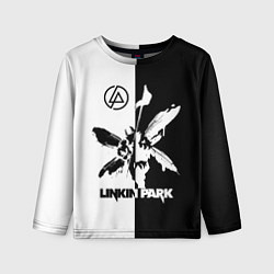Детский лонгслив Linkin Park логотип черно-белый