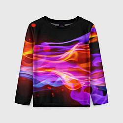 Лонгслив детский Abstract colorful waves, цвет: 3D-принт