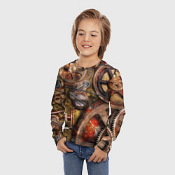 Лонгслив детский Механистическая композиция из шестерёнок и цепей С, цвет: 3D-принт — фото 2