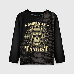 Лонгслив детский American tankist Skull in the headset, цвет: 3D-принт