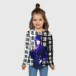 Лонгслив детский Баал в платье Шогун Райден Геншин Импакт, цвет: 3D-принт — фото 2