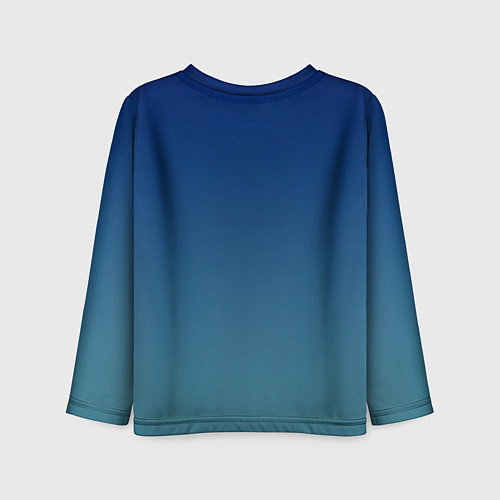 Детский лонгслив Текстурированный сине-бирюзовый градиент / 3D-принт – фото 2