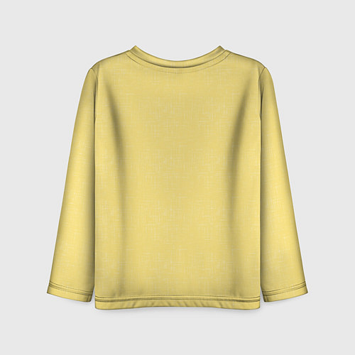 Детский лонгслив Текстурированный лимонно-желтый однотонный / 3D-принт – фото 2