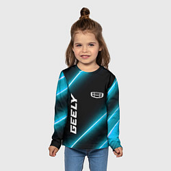 Лонгслив детский Geely Неоновые Лампы, цвет: 3D-принт — фото 2