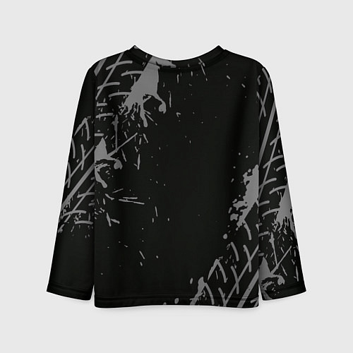 Детский лонгслив Great Wall в стиле Top Gear со следами шин на фоне / 3D-принт – фото 2