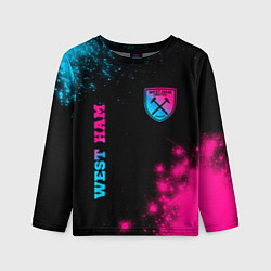 Лонгслив детский West Ham Neon Gradient, цвет: 3D-принт