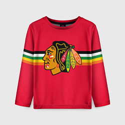 Лонгслив детский Чикаго Блэкхокс форма, цвет: 3D-принт