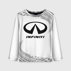 Лонгслив детский Infiniti Speed на светлом фоне со следами шин, цвет: 3D-принт