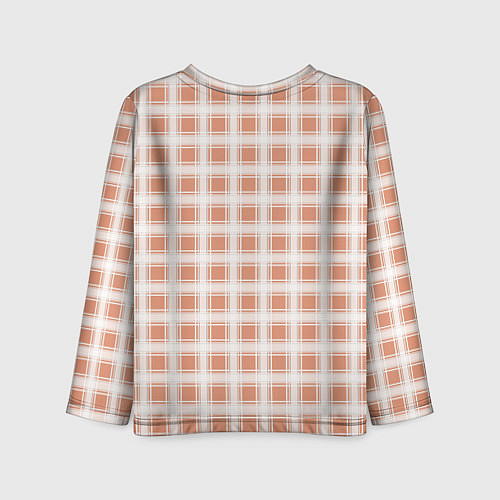 Детский лонгслив Light beige plaid fashionable checkered pattern / 3D-принт – фото 2