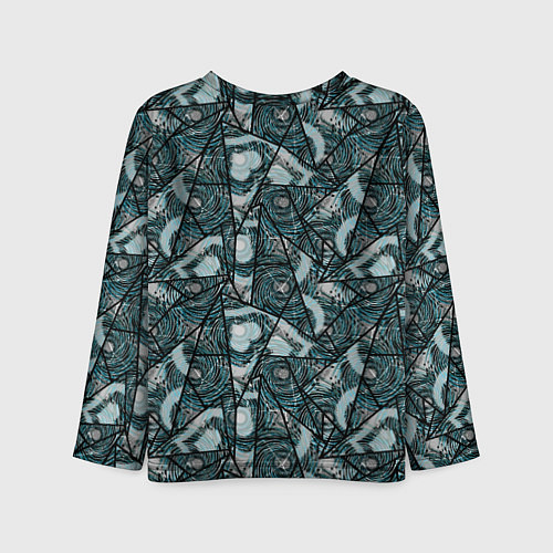 Детский лонгслив Гранжевый абстрактный узор на темно сером фоне / 3D-принт – фото 2