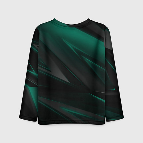 Детский лонгслив Бирюзовый черный фон / 3D-принт – фото 2