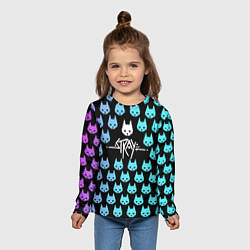 Лонгслив детский Stray Киберпанк, цвет: 3D-принт — фото 2