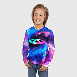 Лонгслив детский Chery неоновый космос, цвет: 3D-принт — фото 2