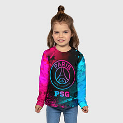 Лонгслив детский PSG - neon gradient, цвет: 3D-принт — фото 2