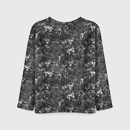 Детский лонгслив Темно серый графитовый с текстурой камня / 3D-принт – фото 2