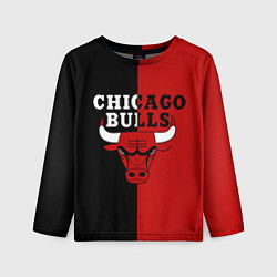 Лонгслив детский Чикаго Буллз black & red, цвет: 3D-принт