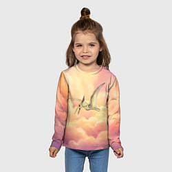 Лонгслив детский Птеродактиль в облаках, цвет: 3D-принт — фото 2