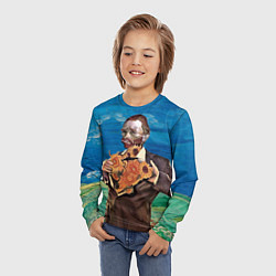 Лонгслив детский Ван Гог портрет с Подсолнухами, цвет: 3D-принт — фото 2