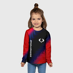 Лонгслив детский SsangYong красный карбон, цвет: 3D-принт — фото 2