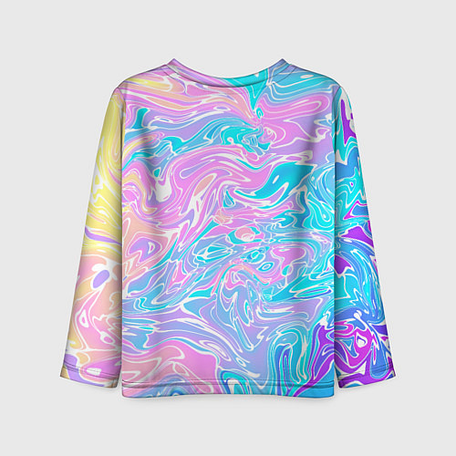 Детский лонгслив Liquid holographic waves / 3D-принт – фото 2