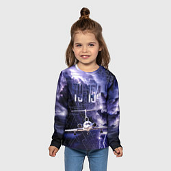 Лонгслив детский Ту-154 Ночные полет, цвет: 3D-принт — фото 2