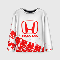 Детский лонгслив Honda - красный след шины