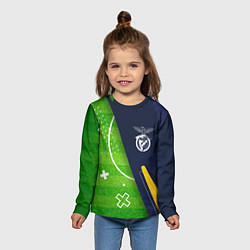 Лонгслив детский Benfica football field, цвет: 3D-принт — фото 2