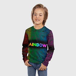 Лонгслив детский Радужные точки - Rainbow, цвет: 3D-принт — фото 2