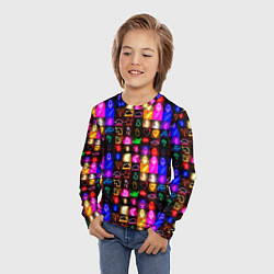 Лонгслив детский Neon glowing objects, цвет: 3D-принт — фото 2