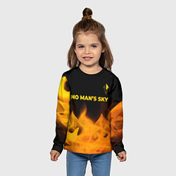 Лонгслив детский No Mans Sky - gold gradient: символ сверху, цвет: 3D-принт — фото 2