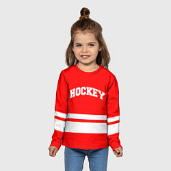 Лонгслив детский Hockey - две волосы, цвет: 3D-принт — фото 2