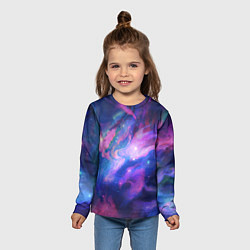 Лонгслив детский Космическое туманное сияние, цвет: 3D-принт — фото 2