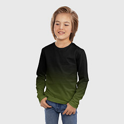 Лонгслив детский Черный и хвойный зеленый градиент, цвет: 3D-принт — фото 2