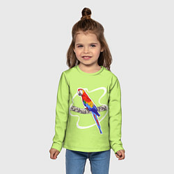 Лонгслив детский Яркий попугай Ара, цвет: 3D-принт — фото 2